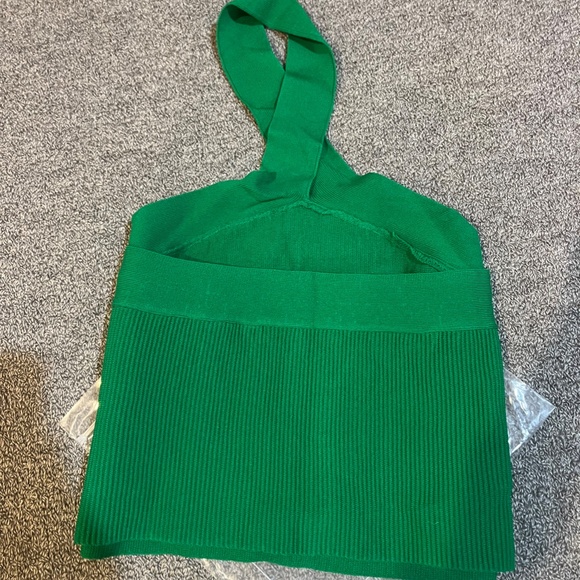 2 TOP DEAL: Cider Green Halter Neck Top and Brown One Strap Ribbed Top - Picture 5 of 5